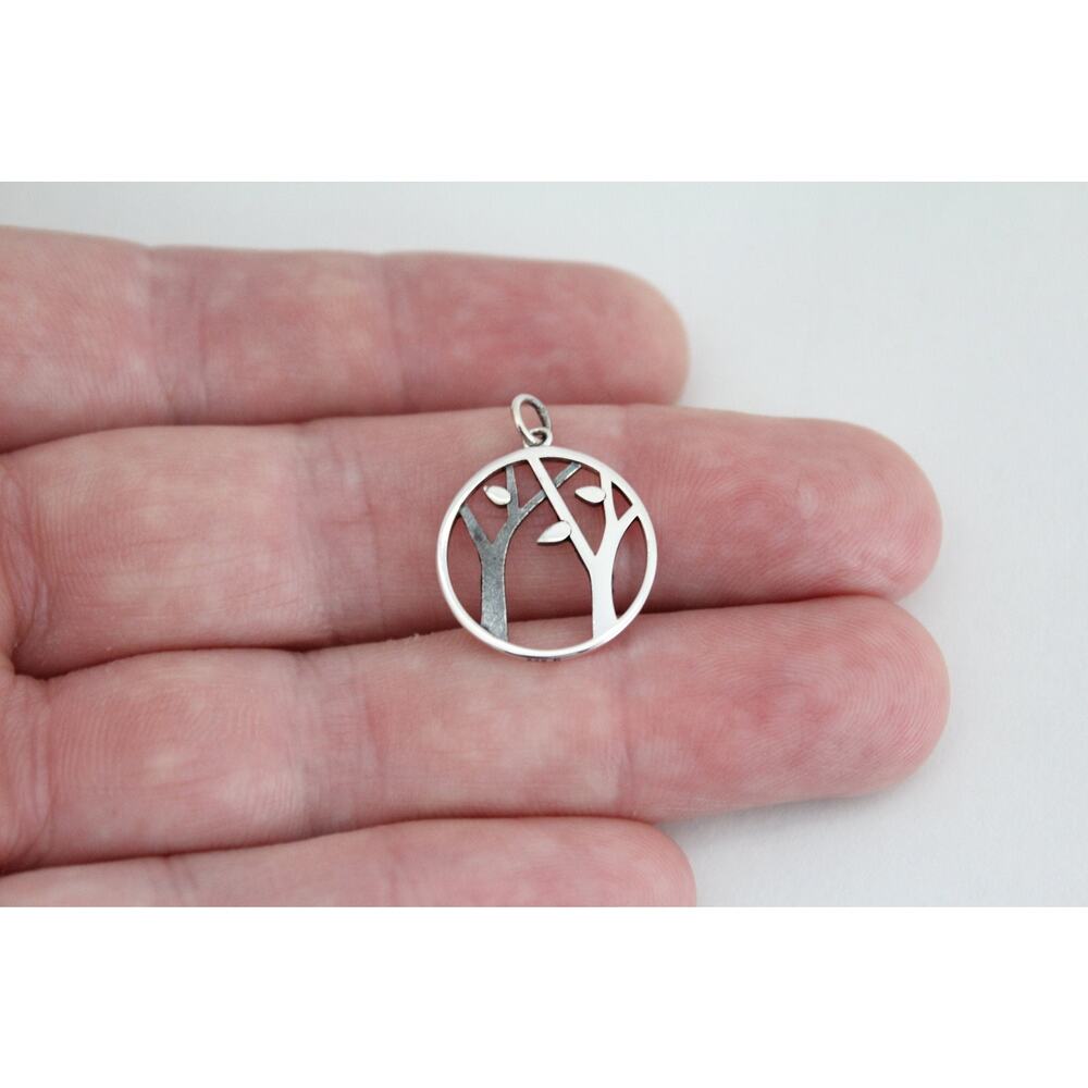 Sterling Silver Openwork Tree Charm - image 1